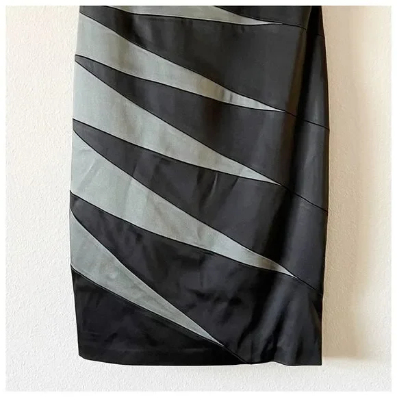 JAX Sleeveless Color-block Geometric Sunbeam Sheath Bodycon Cocktail Dress - Picture 3 of 6